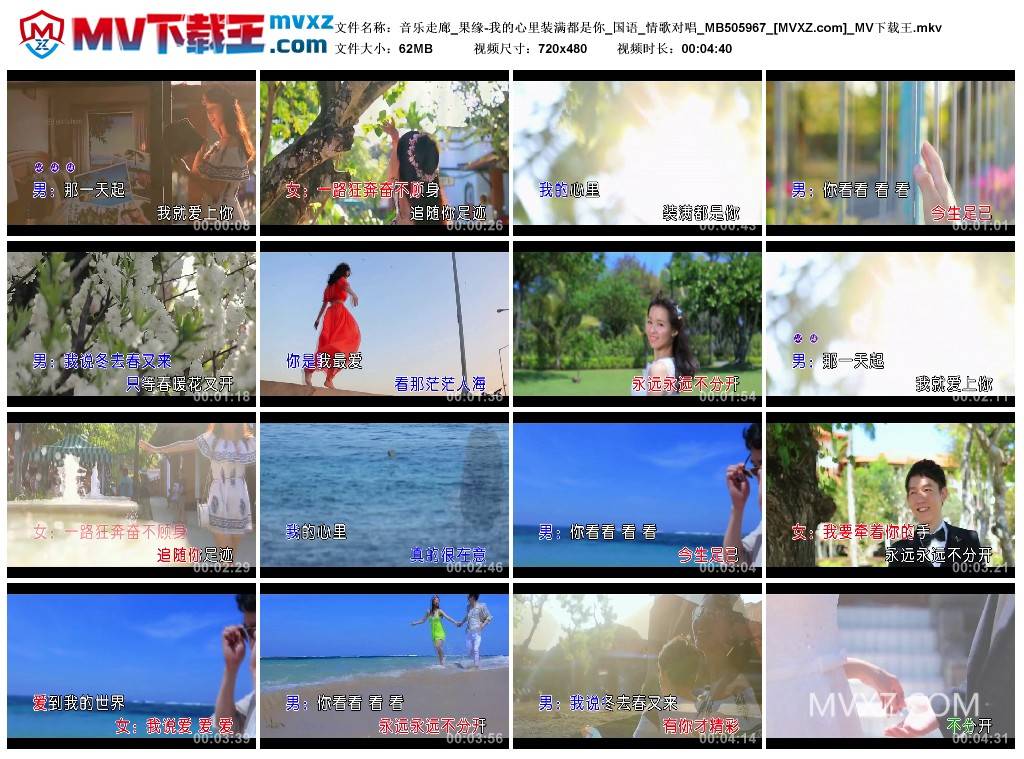 音乐走廊_果缘-我的心里装满都是你_国语_情歌对唱_MB505967